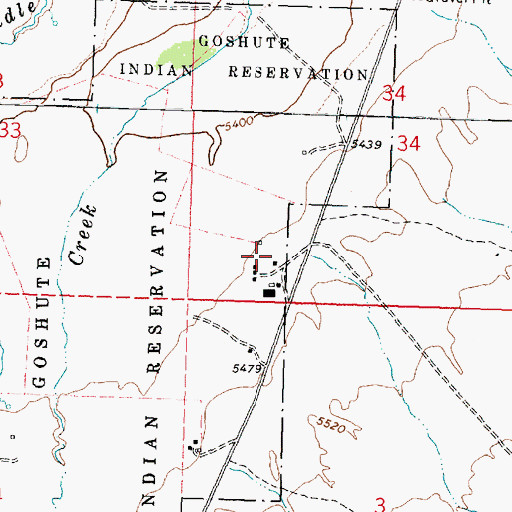 Topographic Map of Goshute - Ibapah Fire Department, UT