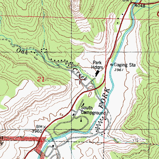 Topographic Map of Zion National Park Fire and Aviation Management, UT