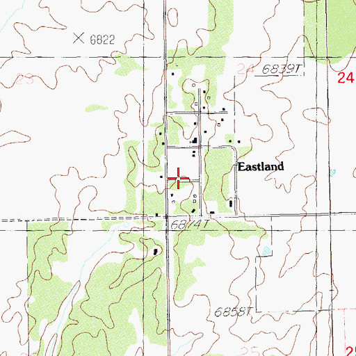Topographic Map of San Juan Fire Department - Eastland Station, UT