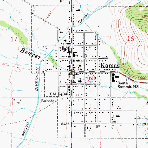 Topographic Map of United States Forest Service Kamas Ranger District, UT