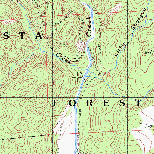 Topographic Map of Little Shotgun Creek, CA