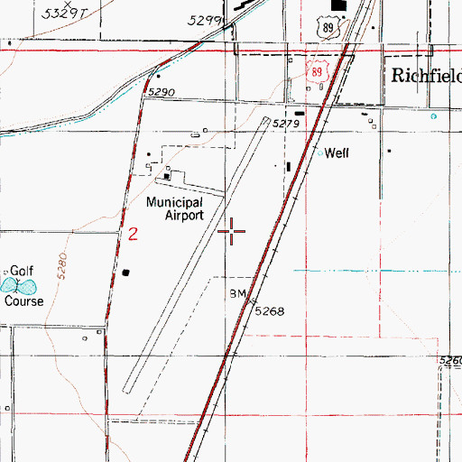 Topographic Map of Richfield Interagency Fire Center, UT