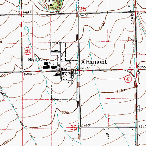 Topographic Map of Altamont Fire Department, UT