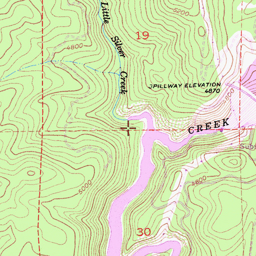 Topographic Map of Little Silver Creek, CA