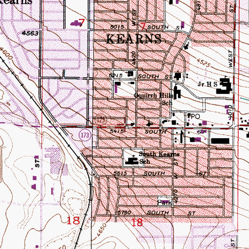Topographic Map of Unified Fire Authority Fire Station 109, UT