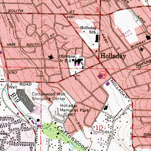 Topographic Map of Unified Fire Authority Holladay Station 104, UT