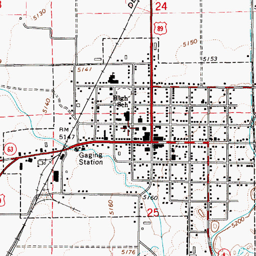 Topographic Map of Salina Volunteer Fire Department, UT