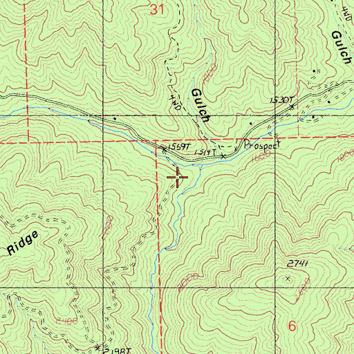 Topographic Map of Little South Fork Dog Creek, CA