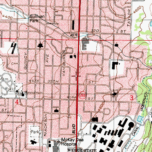 Topographic Map of Ogden City Fire Department Station 5, UT