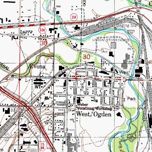 Topographic Map of Ogden City Fire Department Station 4, UT