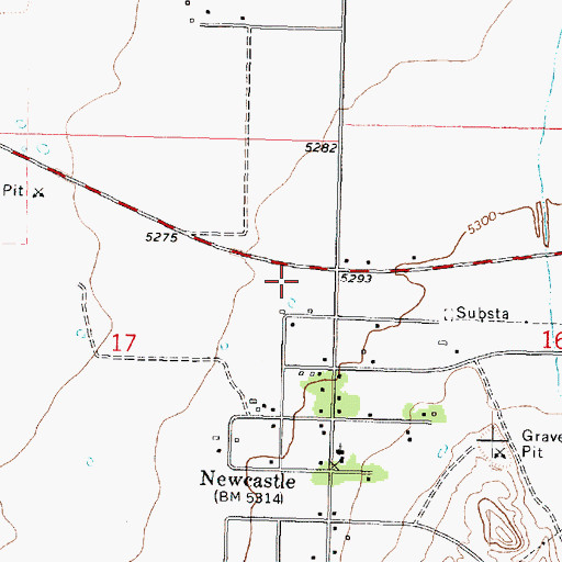 Topographic Map of Newcastle Fire Department, UT
