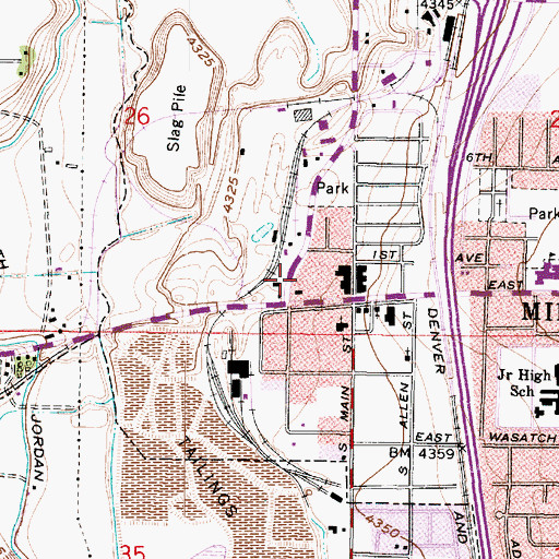Topographic Map of Unified Fire Authority Fire Station 125 - Midvale, UT