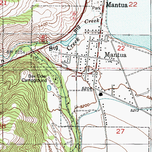 Topographic Map of Mantua Volunteer Fire Department, UT