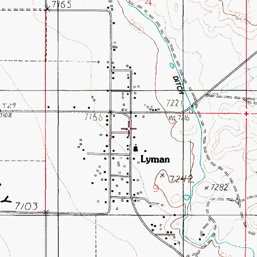 Topographic Map of Lyman Fire Department, UT