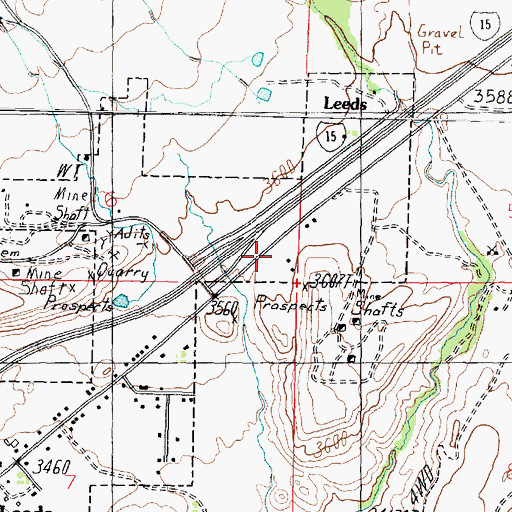 Topographic Map of Leeds Area Special Service District Fire Department, UT