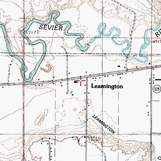 Topographic Map of Leamington Volunteer Fire Department, UT