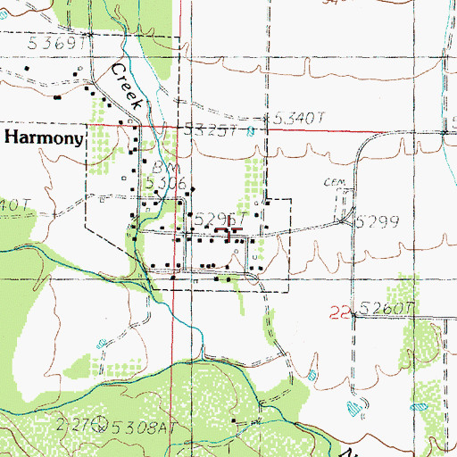 Topographic Map of Harmony Valley Fire District, UT