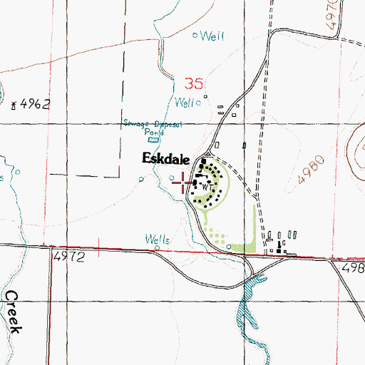 Topographic Map of Eskdale Fire Department, UT