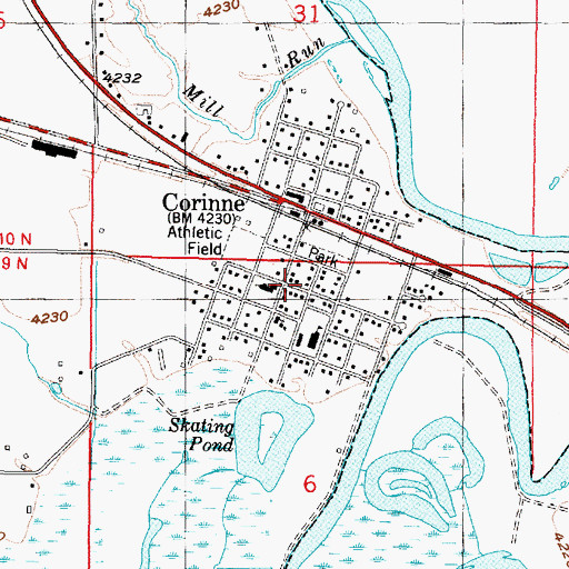 Topographic Map of Corinne Fire Department, UT