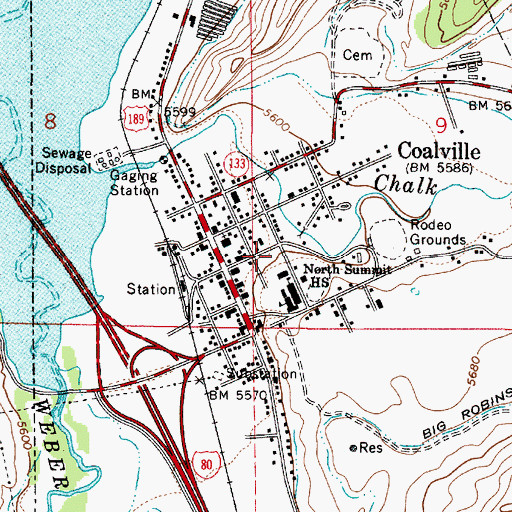 Topographic Map of North Summit Fire District Station 21 Coalville, UT