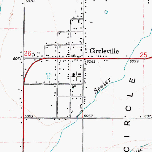 Topographic Map of Circleville Fire Department, UT