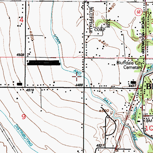 Topographic Map of Bluffdale Fire Department, UT