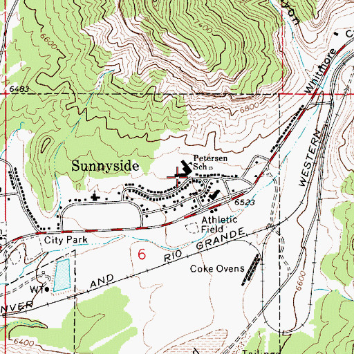 Topographic Map of Sunnyside Fire Department, UT