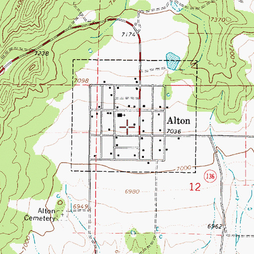 Topographic Map of Alton Fire Department, UT