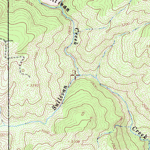 Topographic Map of Little Sullivan Creek, CA