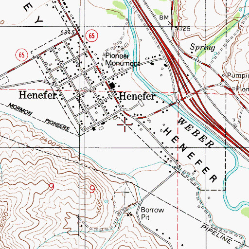 Topographic Map of North Summit Fire District Station 22 Henefer, UT