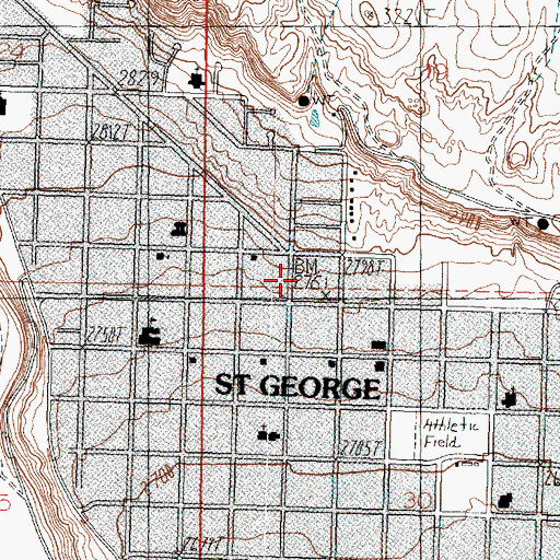 Topographic Map of Saint George Fire Department Station 2, UT