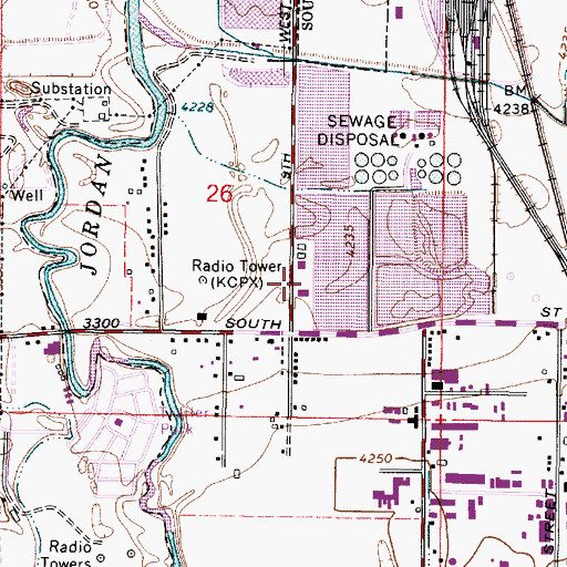 Topographic Map of South Salt Lake Fire Department Station 42, UT