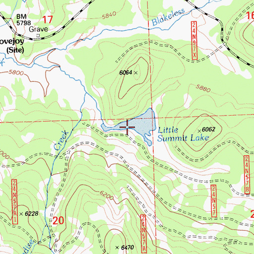 Topographic Map of Little Summit Lake, CA