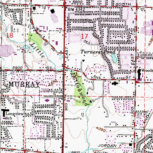 Topographic Map of Murray City Fire Department Station 82, UT