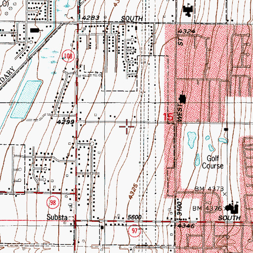 Topographic Map of Roy City Fire and Rescue Station 32, UT