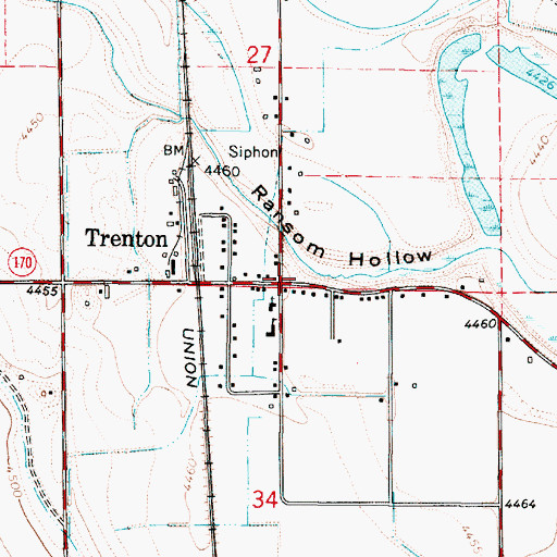 Topographic Map of Trenton City Fire Department, UT