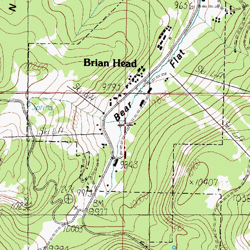 Topographic Map of Brian Head Fire Department, UT