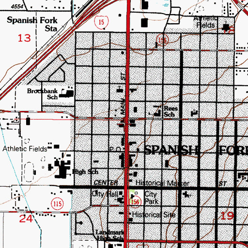 Topographic Map of Spanish Fork Ambulance, UT