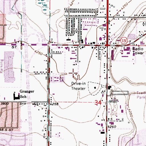 Topographic Map of West Valley City Fire Department Fire Station 75, UT