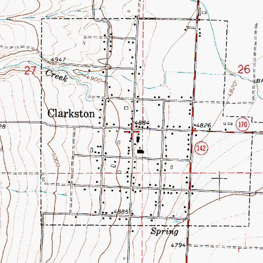 Topographic Map of Clarkston Fire Department, UT