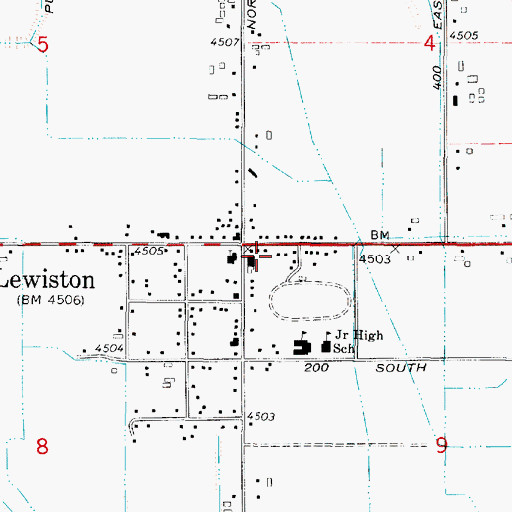 Topographic Map of Lewiston City Fire Department, UT