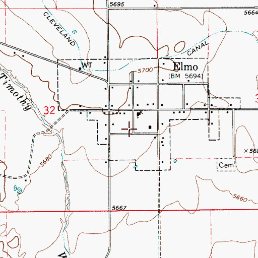 Topographic Map of Elmo Fire Department, UT
