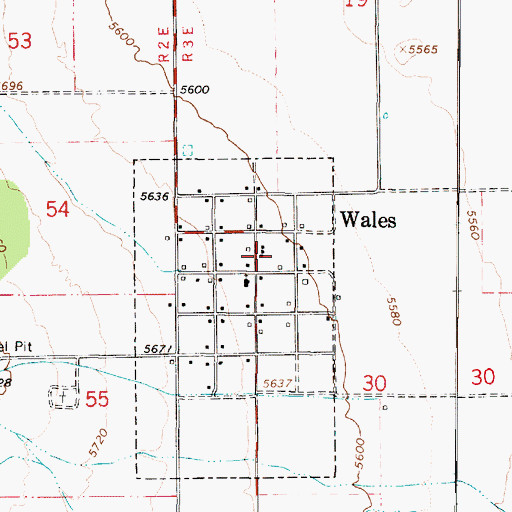 Topographic Map of Wales Volunteer Fire Department, UT