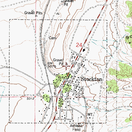 Topographic Map of Stockton Volunteer Fire Department, UT