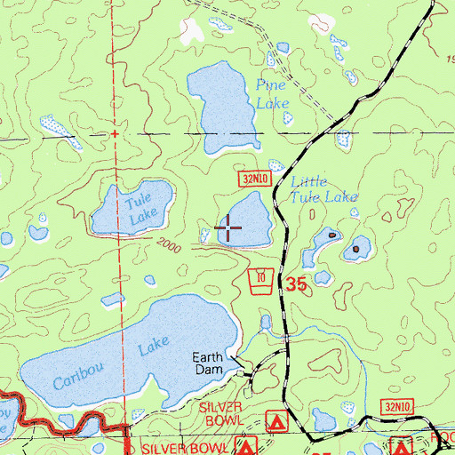 Topographic Map of Little Tule Lake, CA