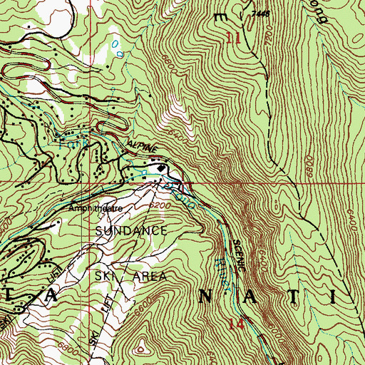 Topographic Map of North Fork Fire Department, UT