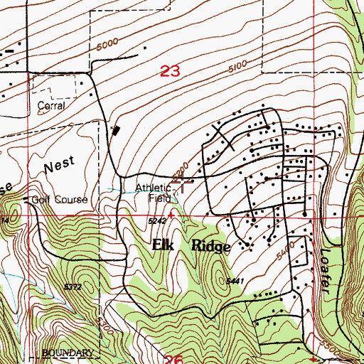 Topographic Map of Elk Ridge Fire Department, UT
