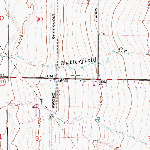 Topographic Map of Unified Fire Authority Fire Station 121, UT