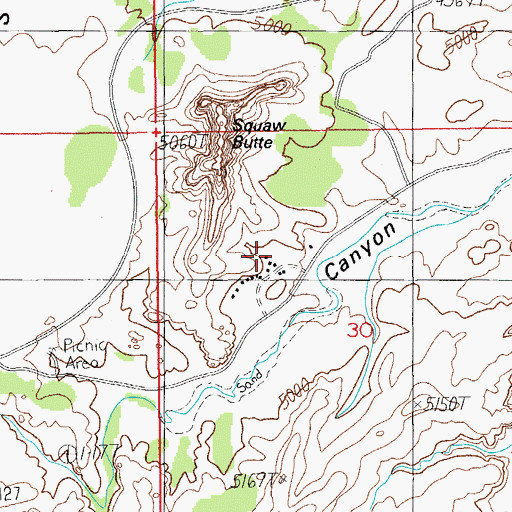Topographic Map of Canyonlands National Park Needles Fire District, UT