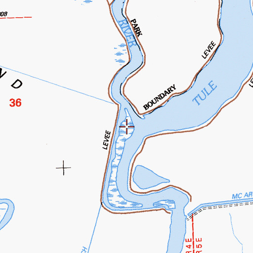 Topographic Map of Little Tule River, CA